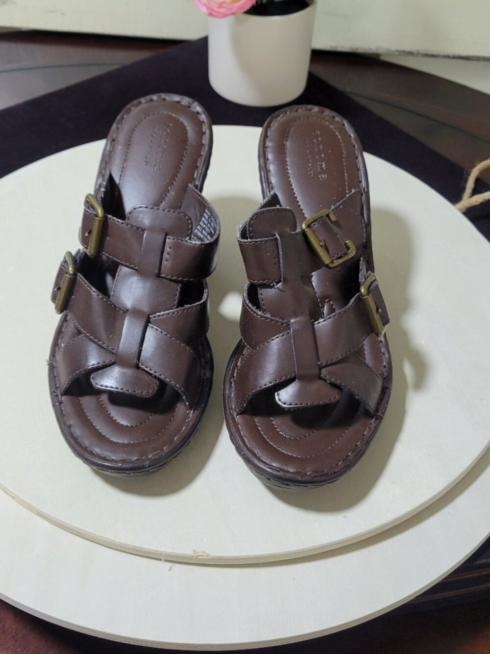 Sonoma Life + Style Chocolate Brown Slide Sandals [Item #SSS04]